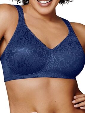 Playtex 18 Hour Ultimate Lift & Support Wireless Bra Blue Velvet 36B